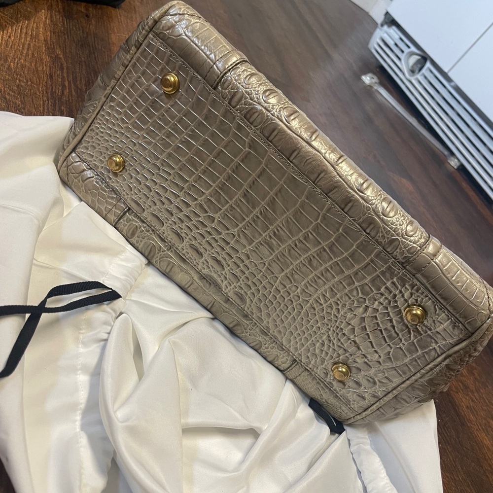 Brahmin Silver Crocodile-Embossed Medium Asher Tote - Picture 7 of 13